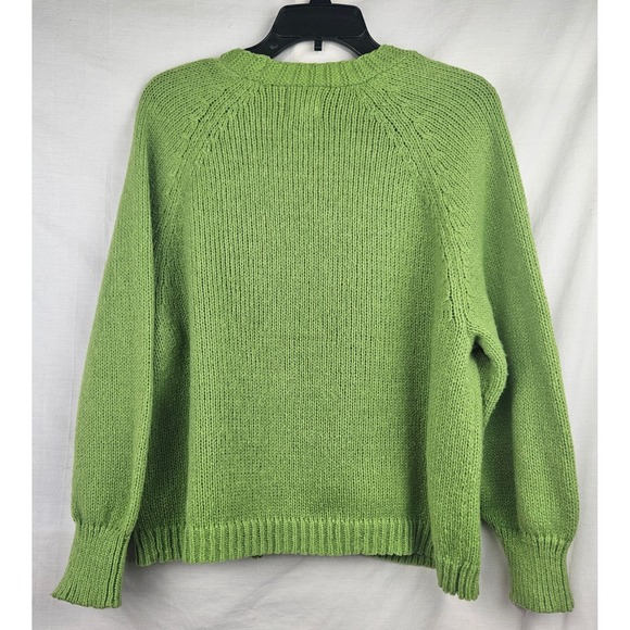 Hippie Rose Womens Lime Green Open Front Chunky Knit Cardigan Sweater Sm - Picture 2 of 5